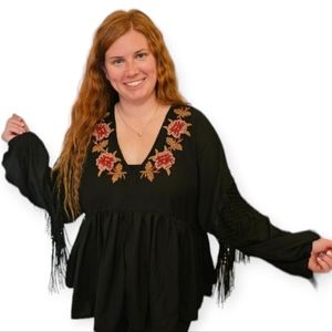 Asos Beautiful Unique Floral Blouse With Fancy Sleeves